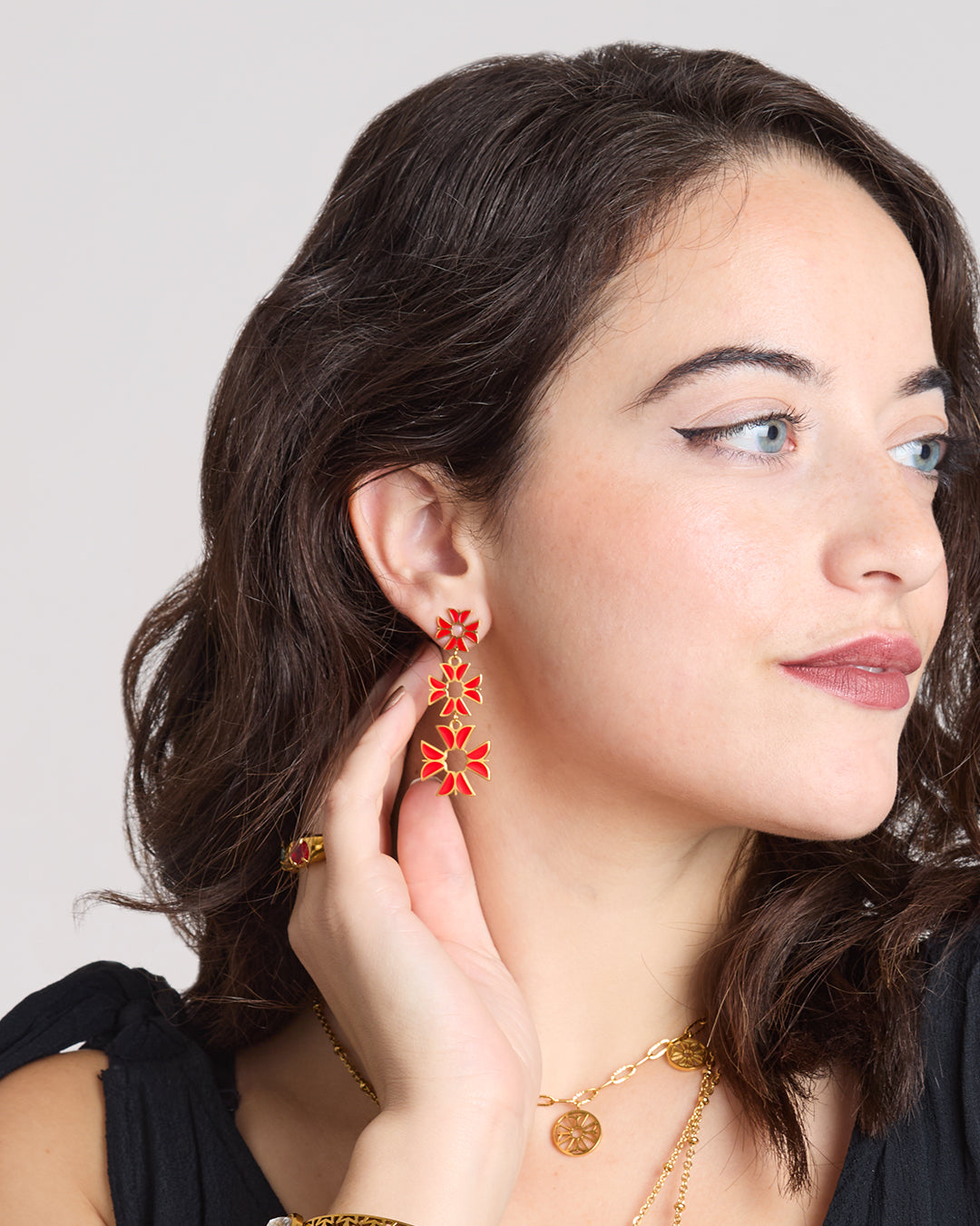 Kavallieri Red Dangling Earrings