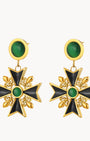 Confidence Emerald Cat Eye Statement Kavallieri Dangling Earrings