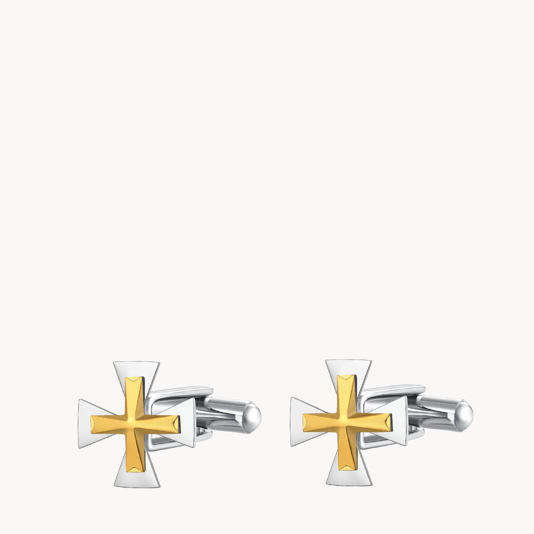 Maltese Cross Silver Cufflink