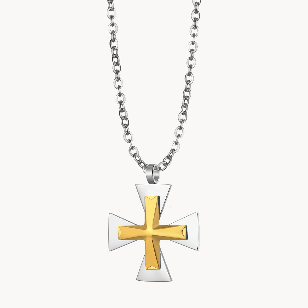 Maltese Cross Silver Necklace