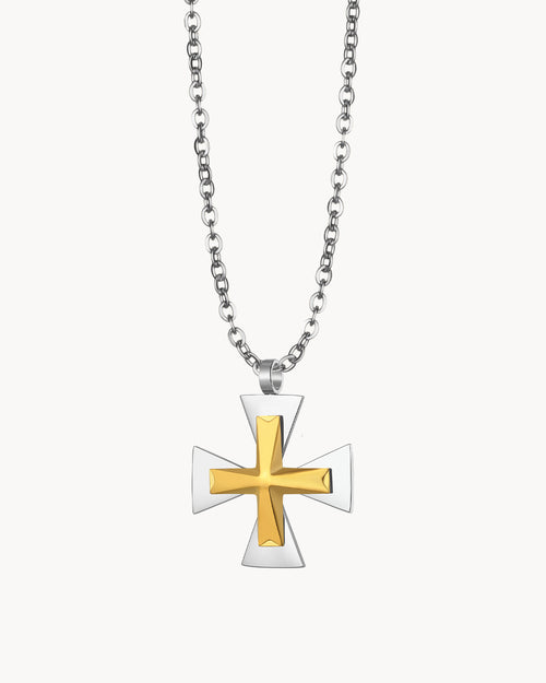 Maltese Cross Silver Necklace