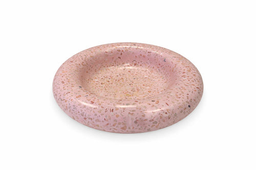 Pink terrazzo on Pink chunky Round Rim Tray