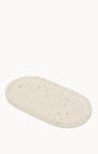 Carrara terrazzo on White Oval Trinket Small