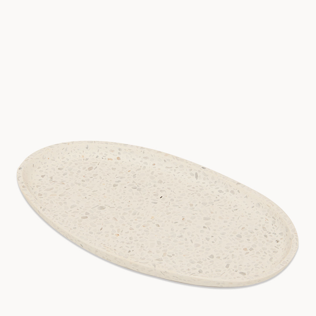 Carrara Terrazzo on White Pebble Trinket Tray