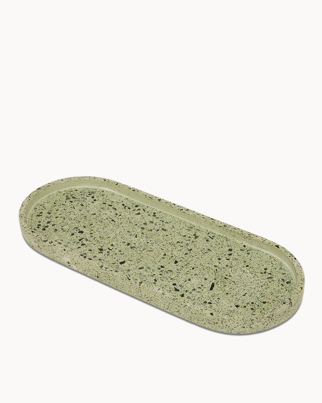 Green Terrazzo on Green Oval Trinket Tray Large