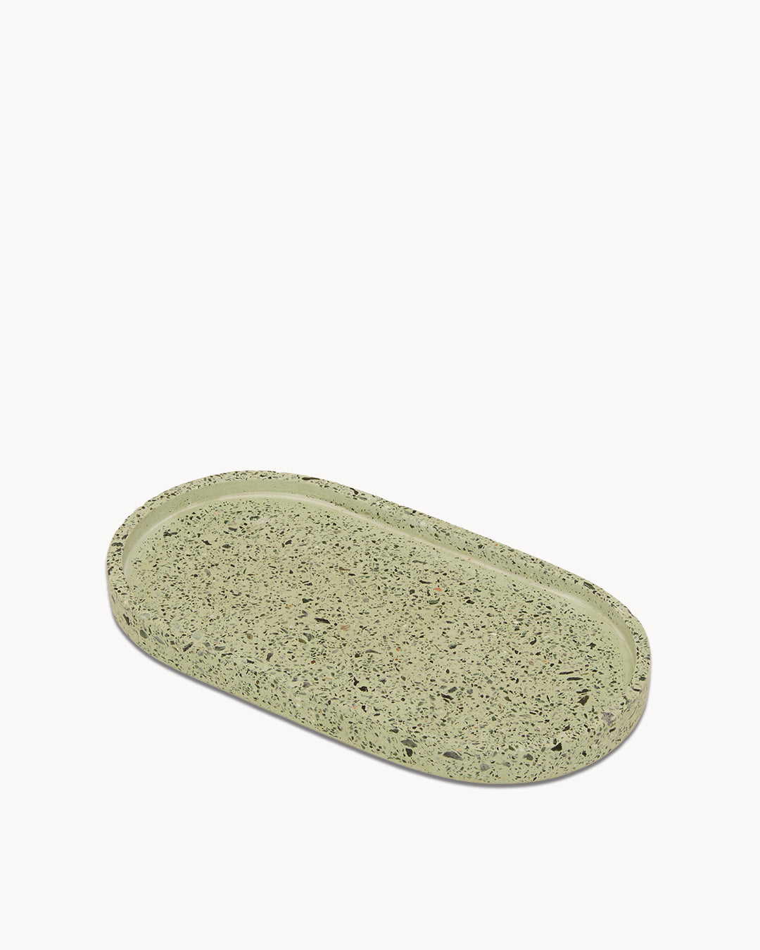 Green Terrazzo on Green Oval Trinket Tray Small