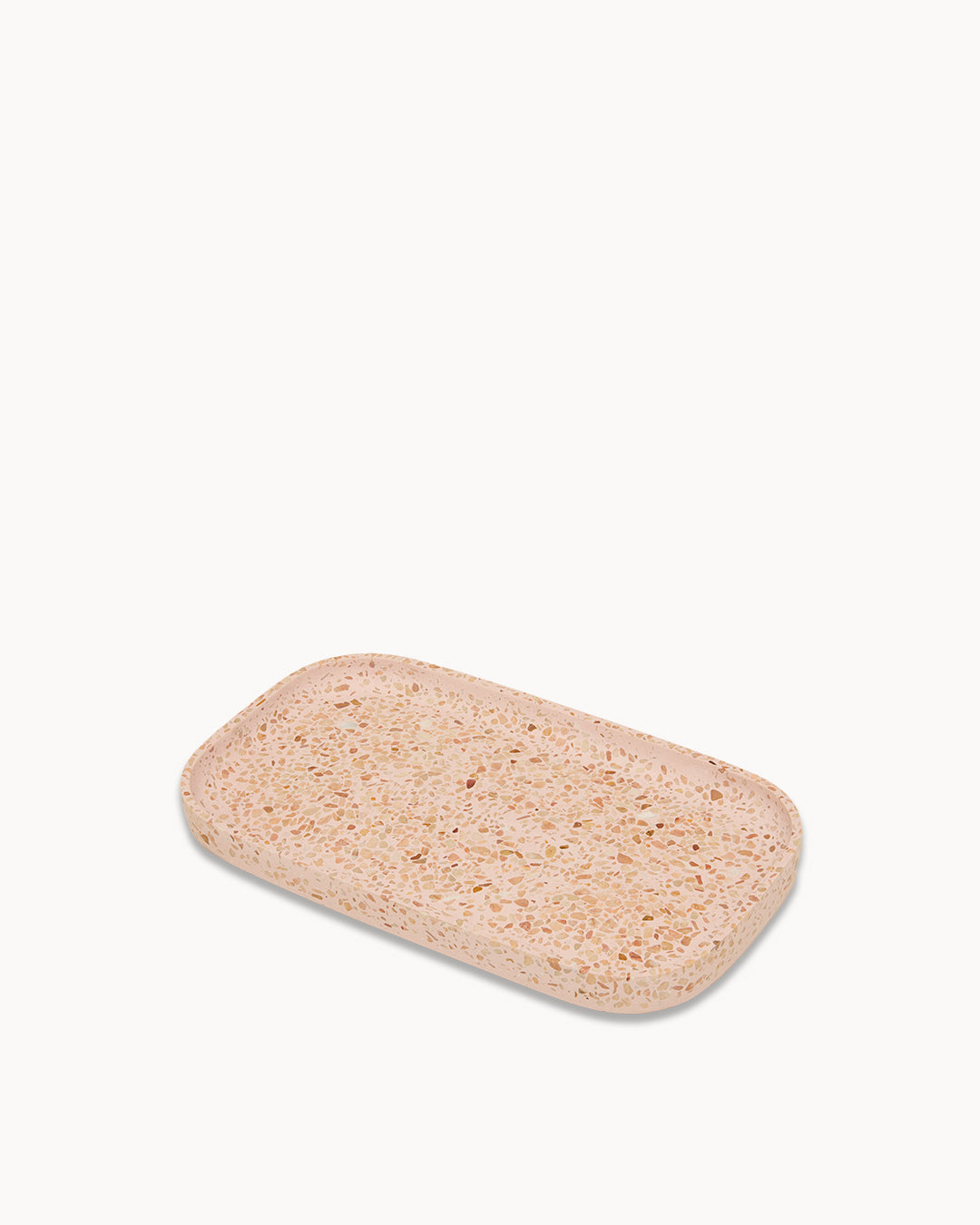 Pink Terrazzo on Pink Oval Trinket Tray Small