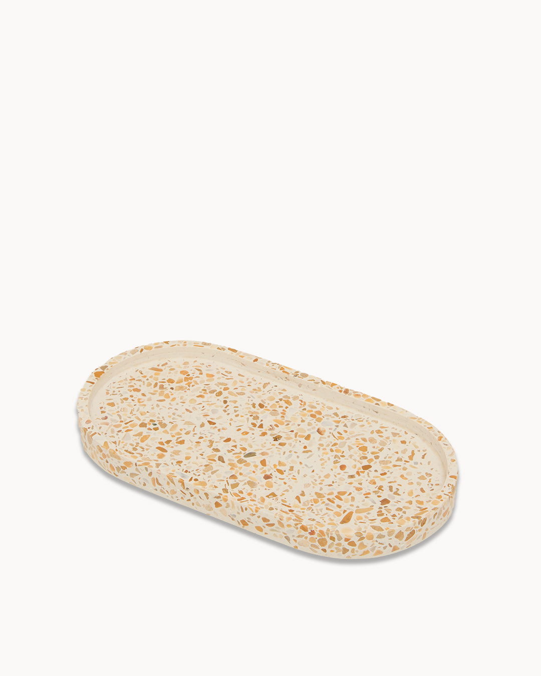 Yellow Terrazzo on White Oval Trinket Tray Small