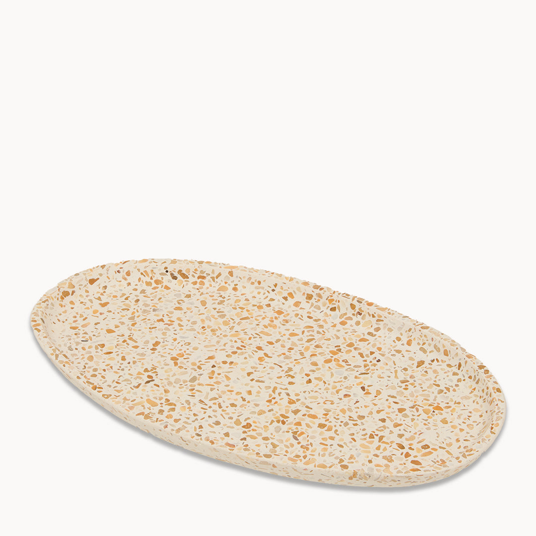 Yellow Terrazzo on White Pebble Trinket Tray