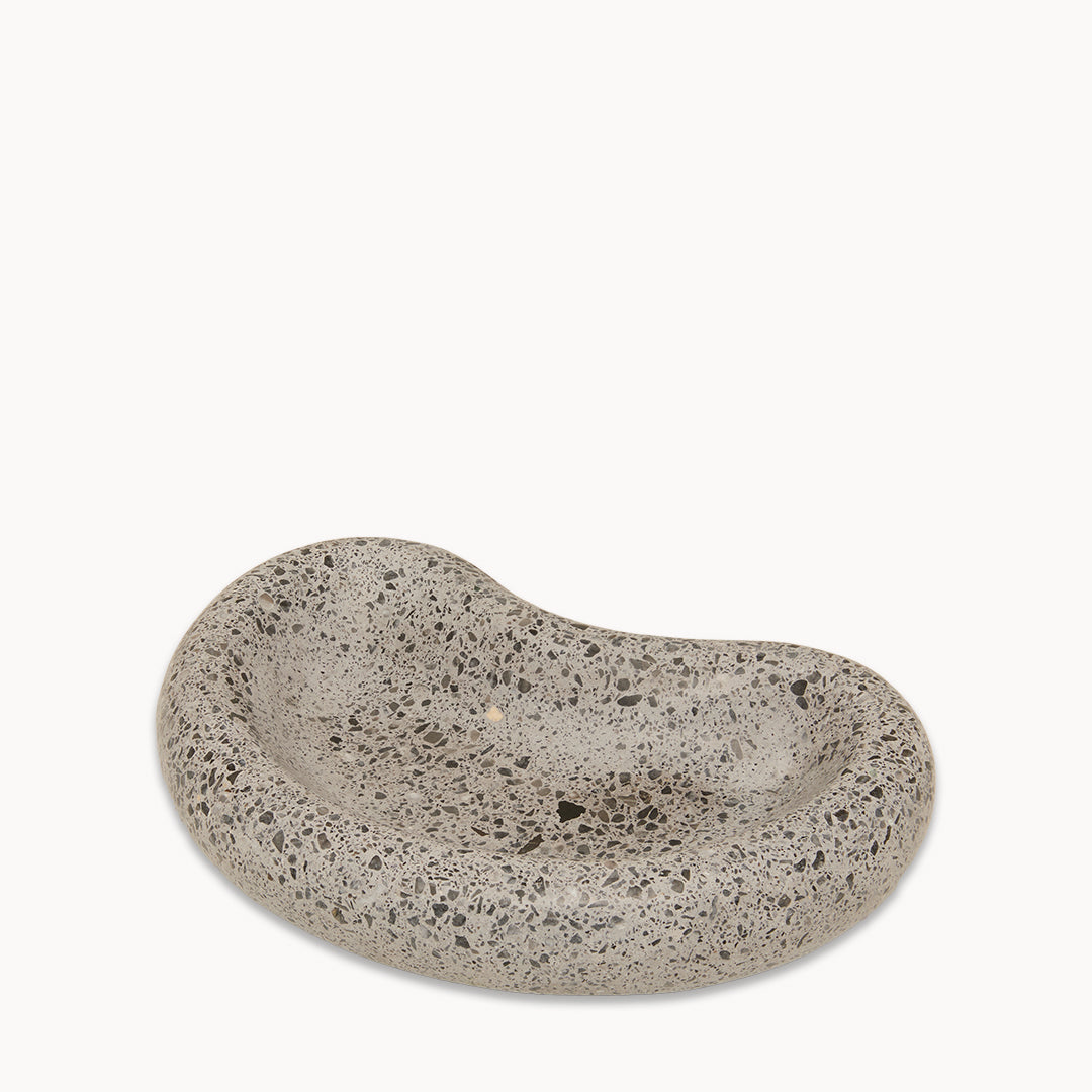 Black Terrazzo on Grey Moon Trinket Tray