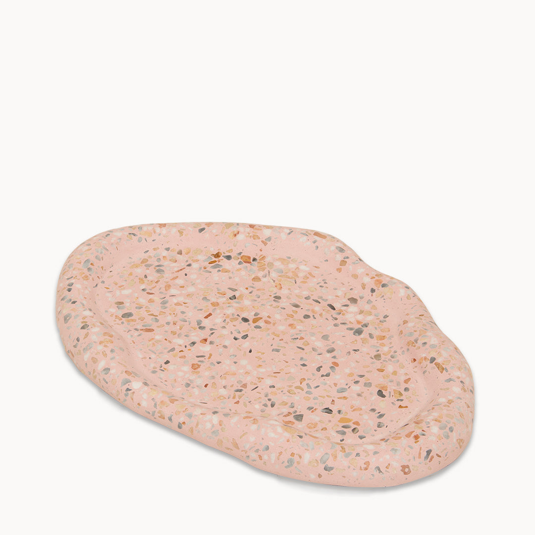 Mixed Terrazzo on Pink Long Irregular Trinket
