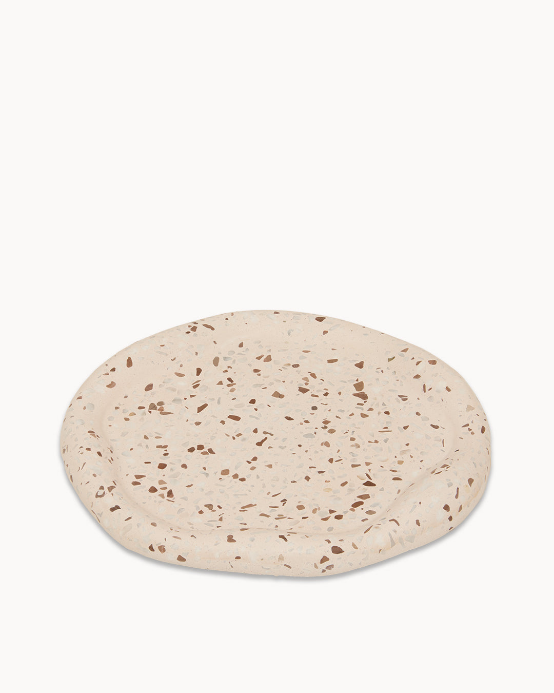Mixed Terrazzo on Cream Round Irregular Trinket