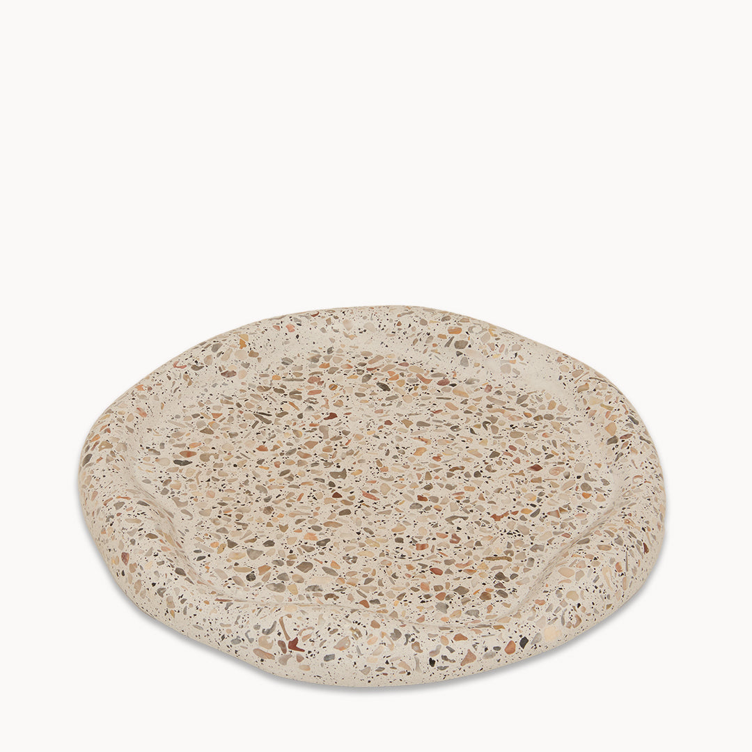 Mixed Terrazzo on Grey -Round Irregular Trinket