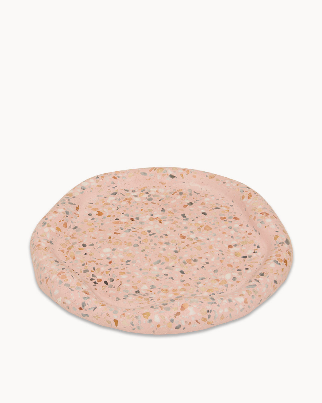 Mixed Terrazzo on Pink Round Irregular Trinket