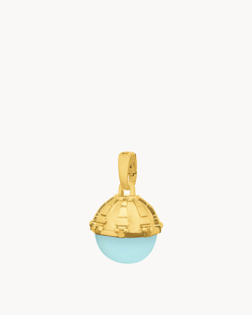 Kuppelanhänger mit Geburtsstein März, Gold