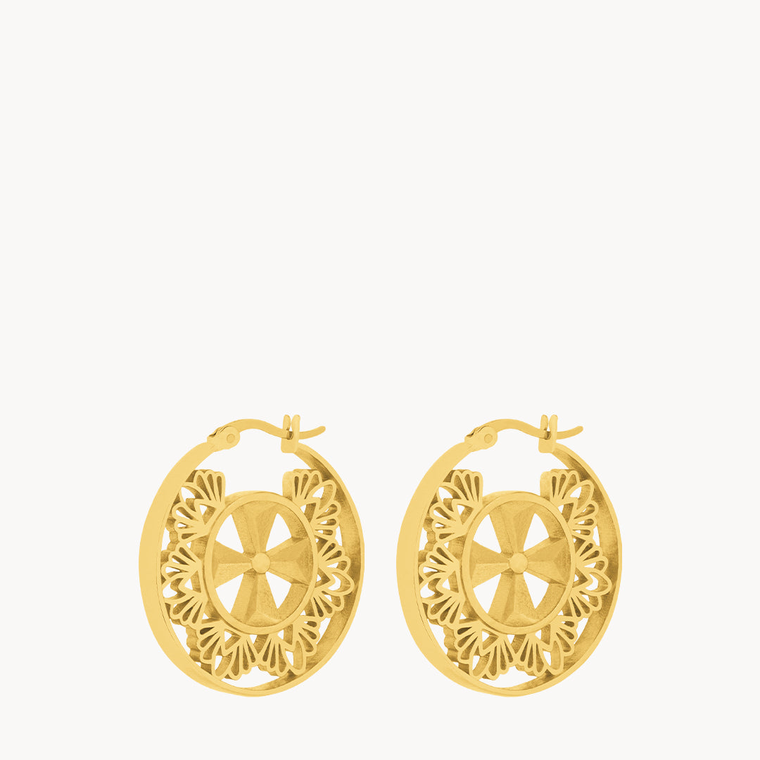 Kavallier Hoop Earrings, Gold