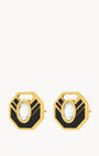Octagon Black Ħabbata Studs, Gold