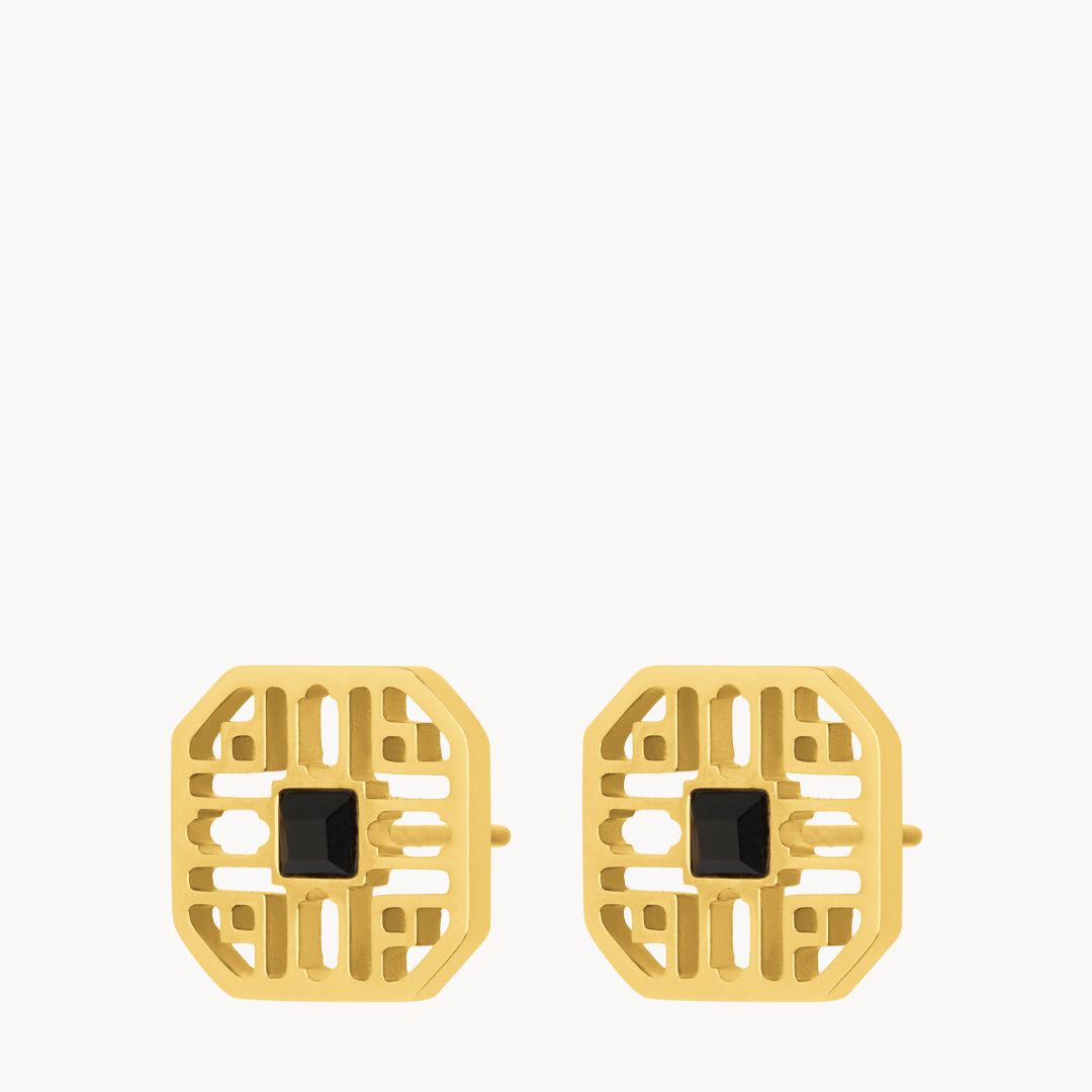 Hollow Power Ħabbata Studs, Gold