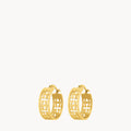 Kavallieri Hollow Maltese Cross Hoop Earrings, Gold