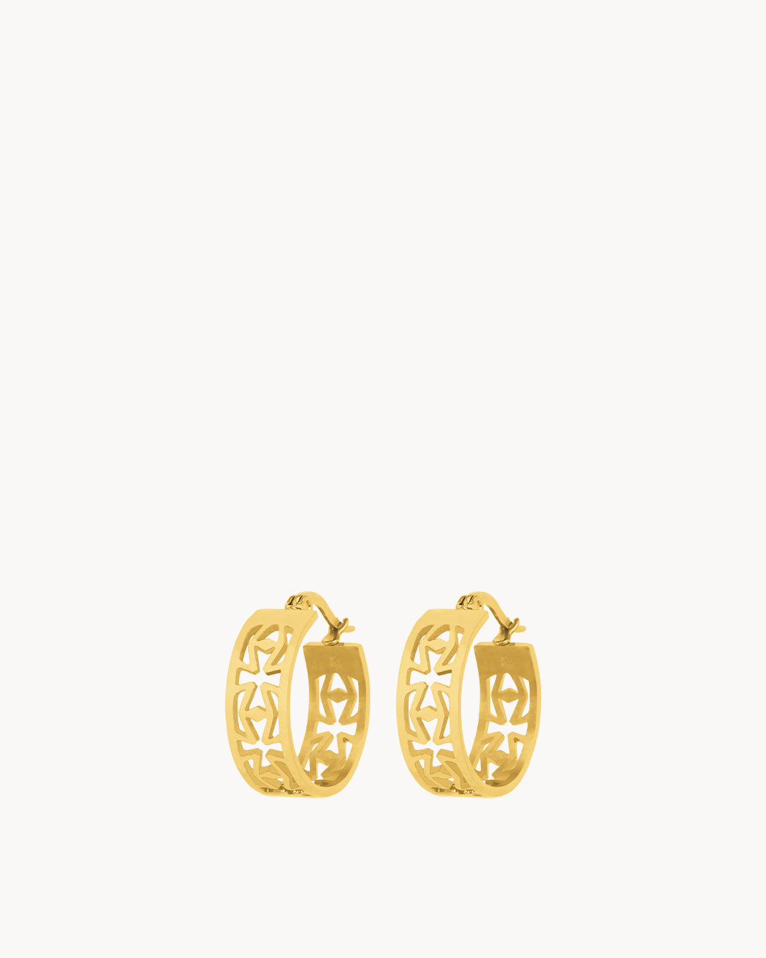 Kavallieri Hollow Maltese Cross Hoop Earrings, Gold