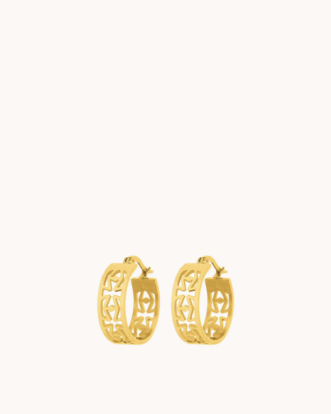 Kavallieri Hollow Maltese Cross Hoop Earrings, Gold – Mvintage