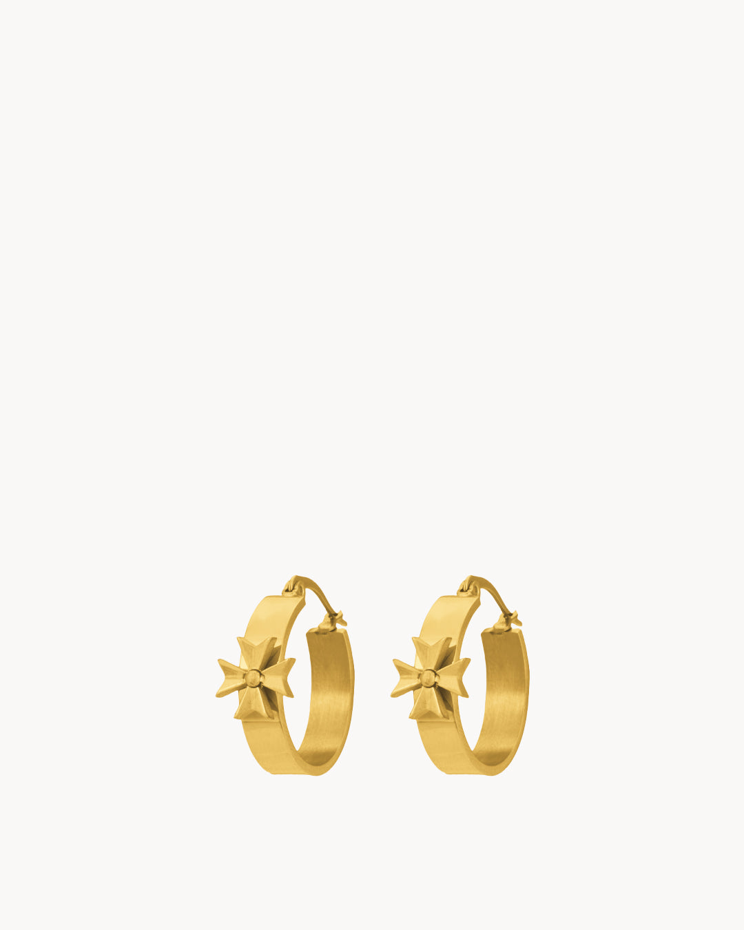 Kavallieri Honour Maltese Cross Hoop Earrings, Gold