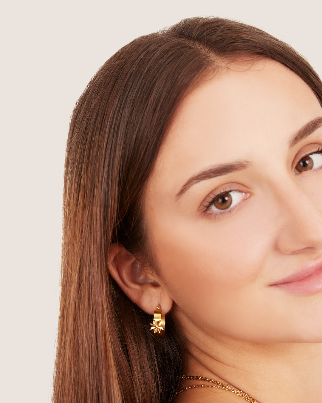 Kavallieri Honour Maltese Cross Hoop Earrings, Gold