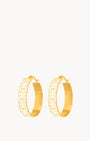 Kavallieri White Maltese Cross Statement Hoop Earrings, Gold