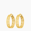 Kavallieri Hollow Maltese Cross Large Hoop Earrings, Gold