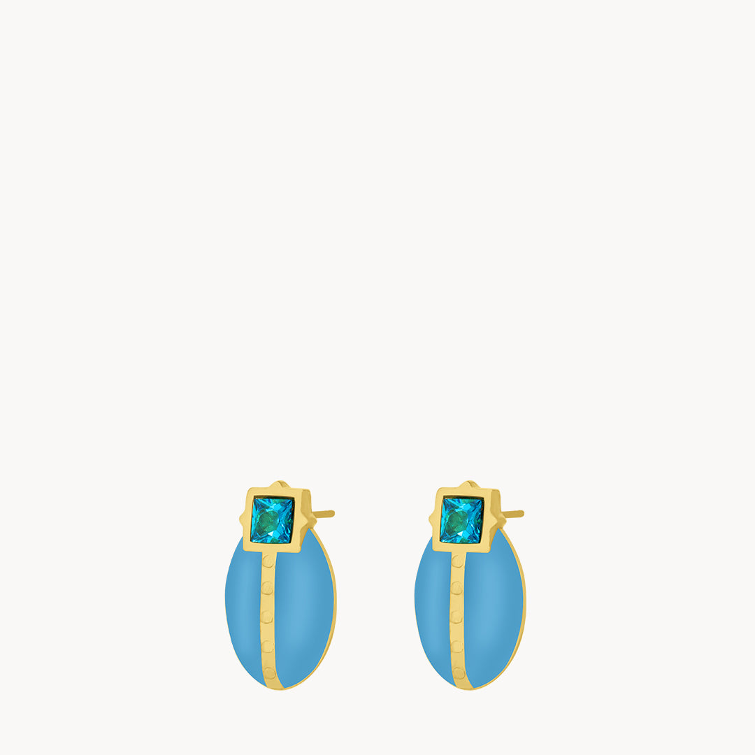 Serenity Blue Lovebug Stud Earrings