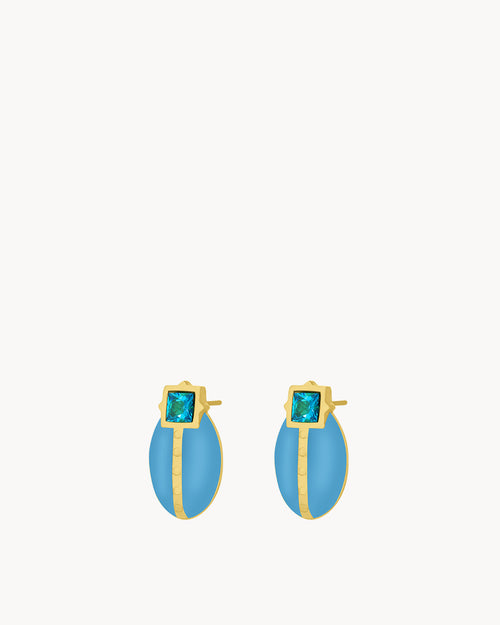 Serenity Blue Lovebug Stud Earrings