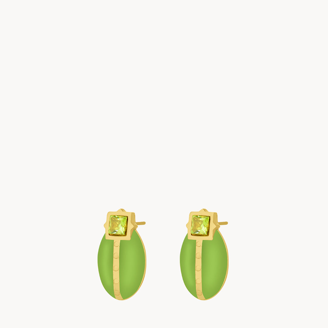 Lucky Green  Lovebug Stud Earrings