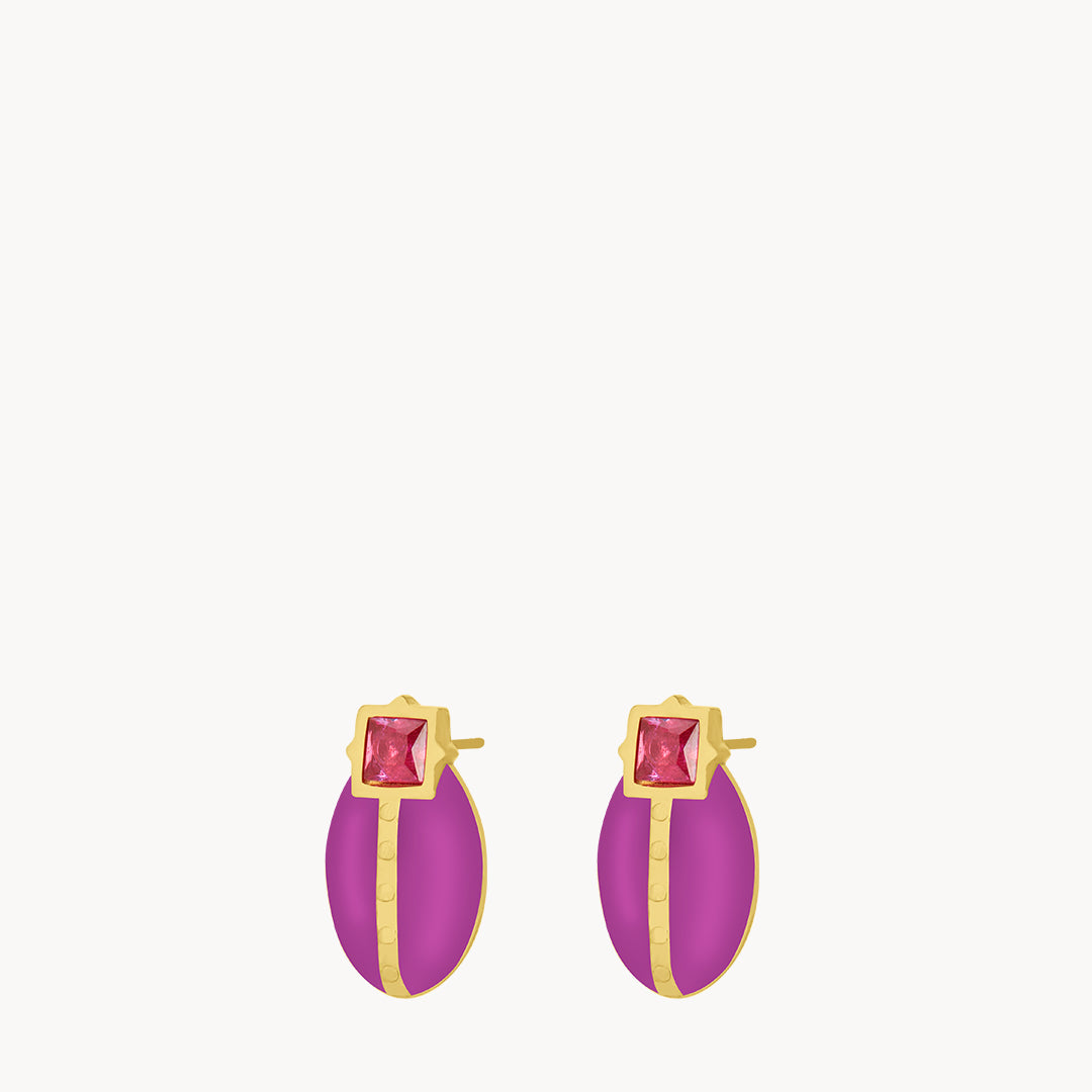 Proud Purple Lovebug Stud Earrings