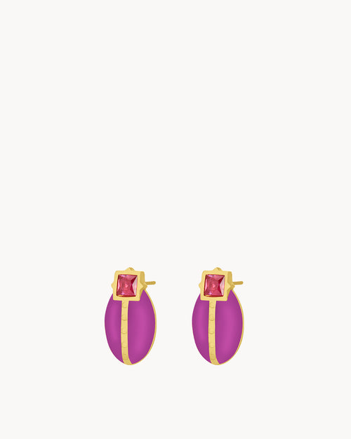 Proud Purple Lovebug Stud Earrings