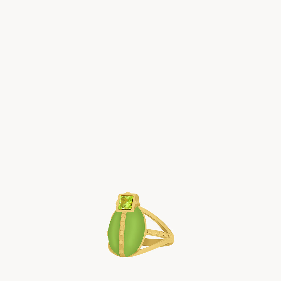 Lucky Green Lovebug Ring