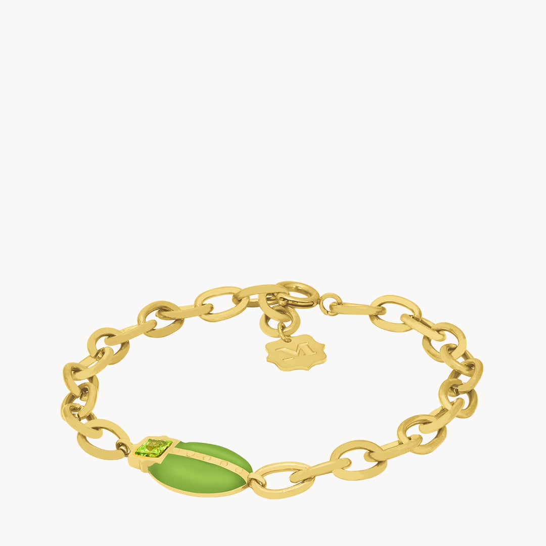 Lucky Green Lovebug Charm Bracelet