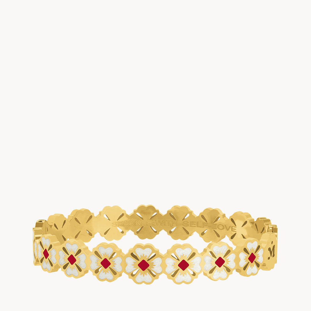 Lucky Love White Flower Bangle