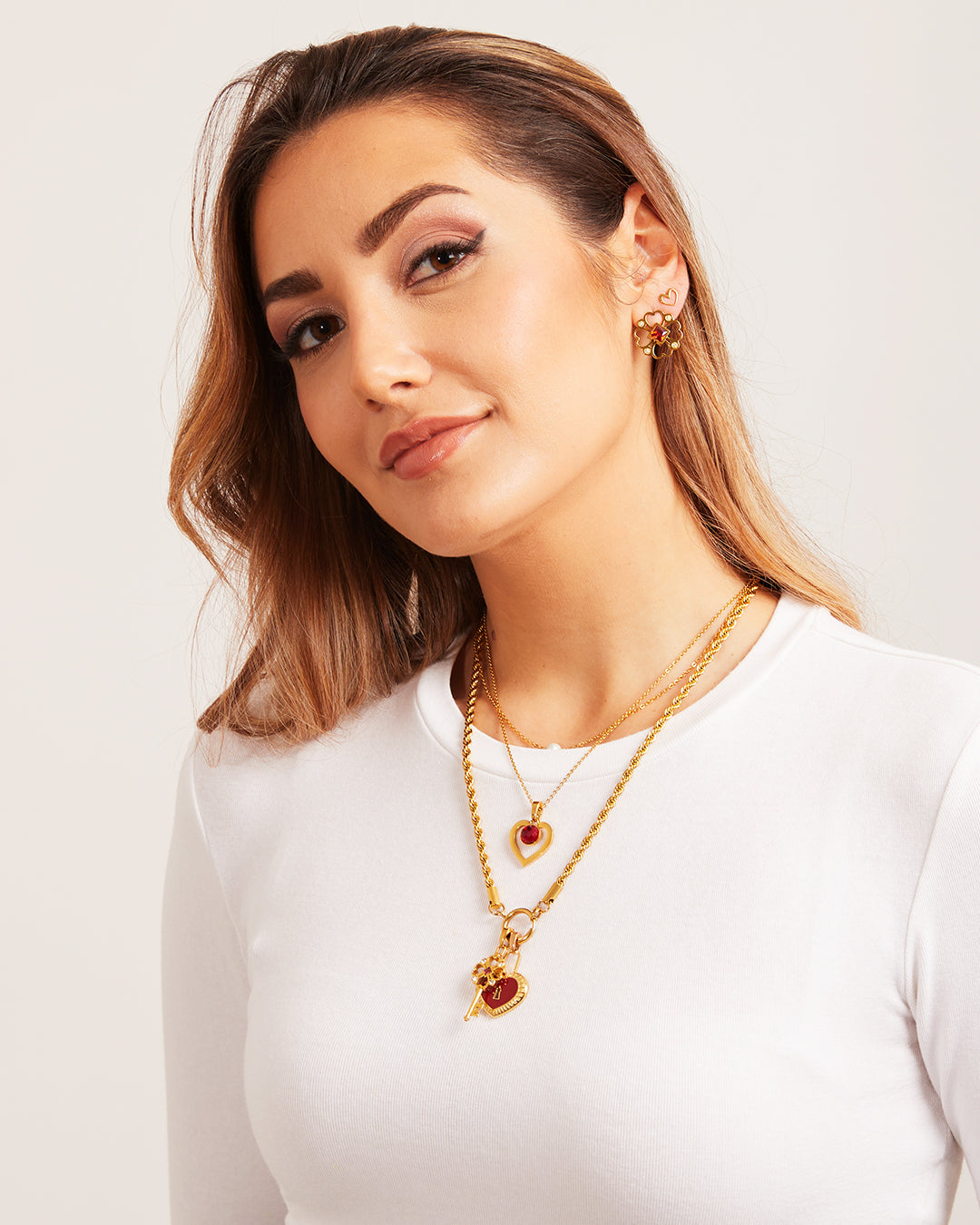 Lucky Love Muftieh and Katnazz Charm Chain Necklace Set