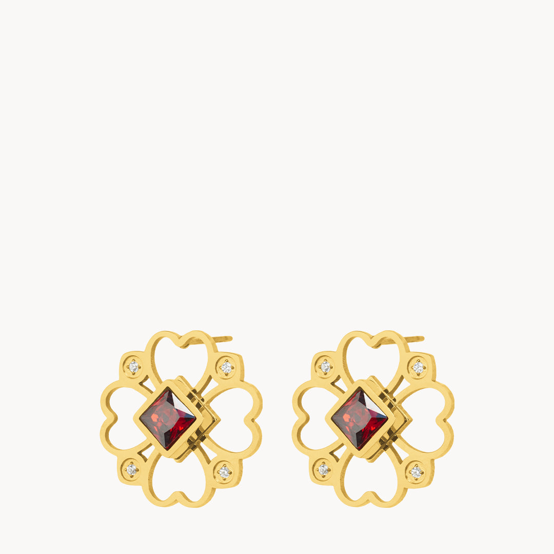 Hollow Lucky Love Stud Earrings