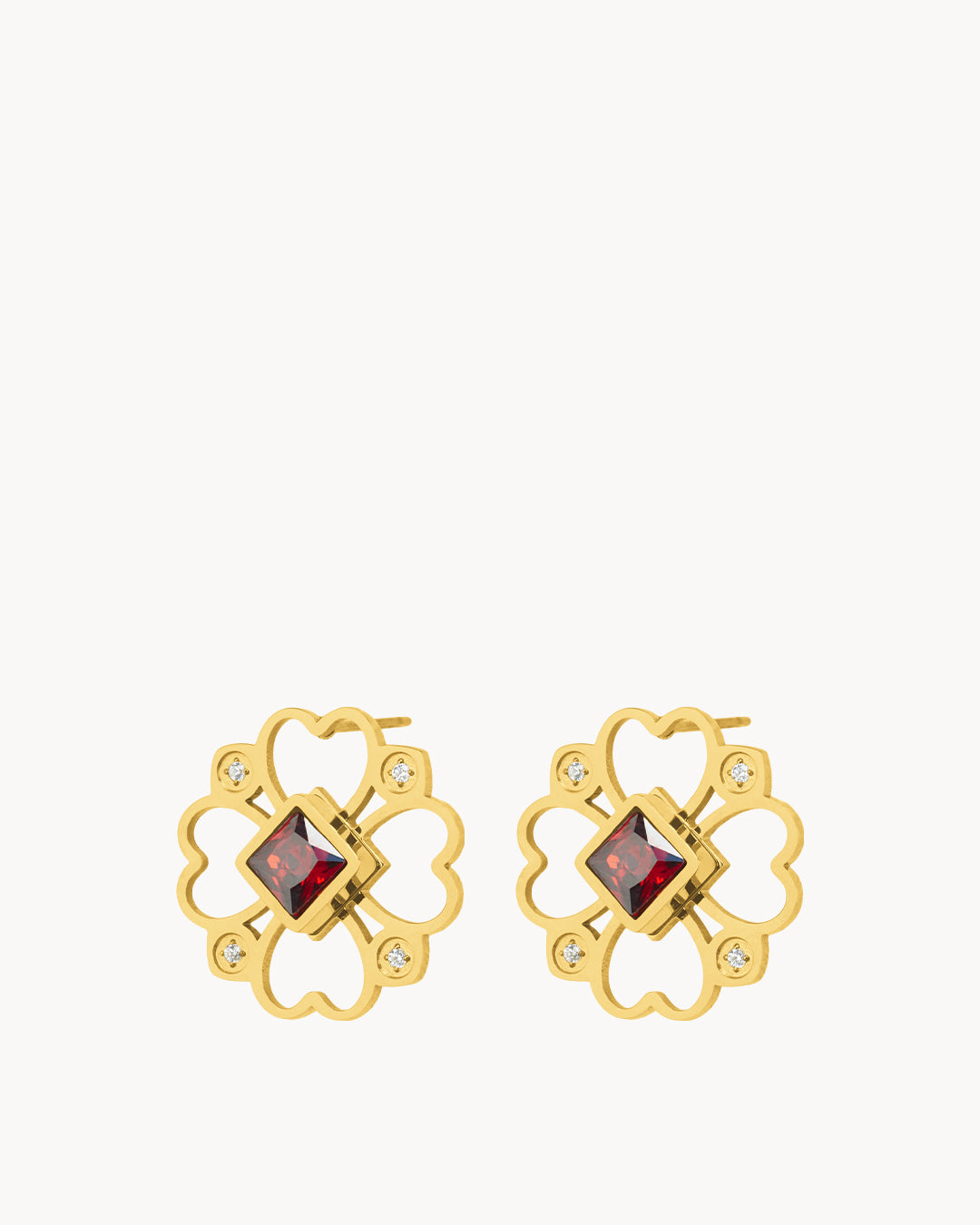 Hollow Lucky Love Stud Earrings