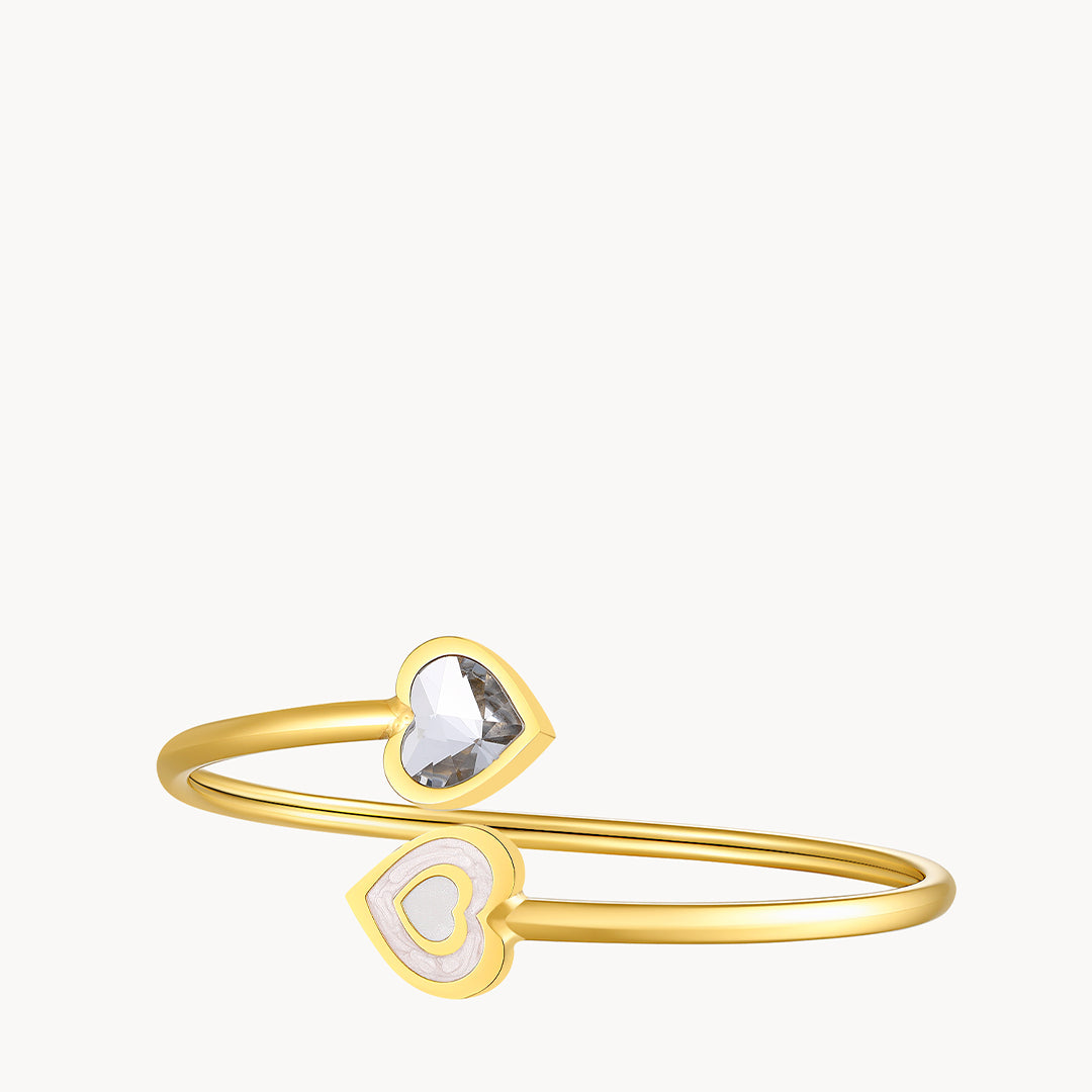 April Birthstone Hope Love Heart Flexi Bangle