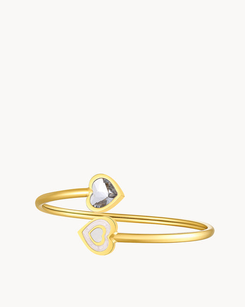 April Birthstone Hope Love Heart Flexi Bangle