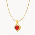 January Birthstone Passion Starlight Heart Dainty Halo Necklace Set