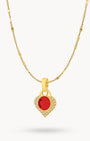 January Birthstone Passion Starlight Heart Dainty Halo Necklace Set