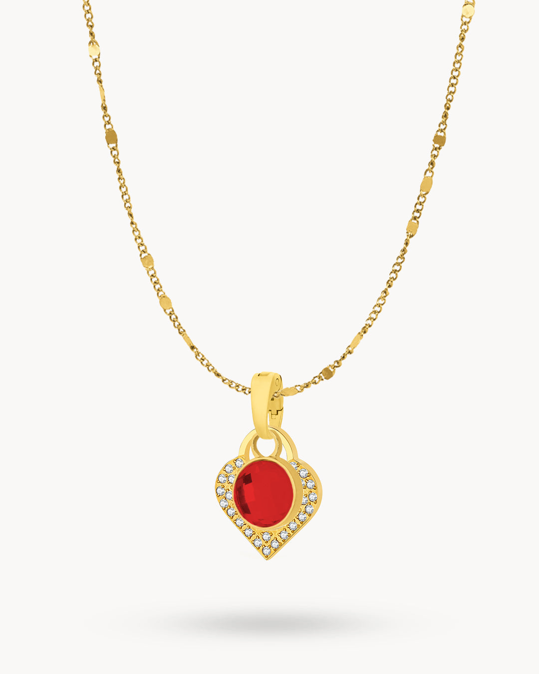 January Birthstone Passion Starlight Heart Dainty Halo Necklace Set