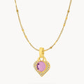 February Birthstone Devotion Starlight Heart Dainty Halo Necklace Set