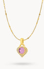 February Birthstone Devotion Starlight Heart Dainty Halo Necklace Set