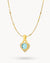 March Birthstone Peace Starlight Heart Dainty Halo Necklace Set