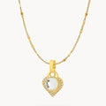 April Birthstone Hope Starlight Heart Dainty Halo Necklace Set
