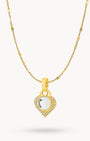 April Birthstone Hope Starlight Heart Dainty Halo Necklace Set